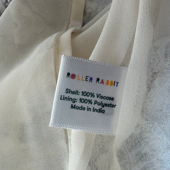 Roller Rabbit Floral Print Boho V-Neck Long Sleeve Tassel Mini Dress Small - Picture 10 of 11